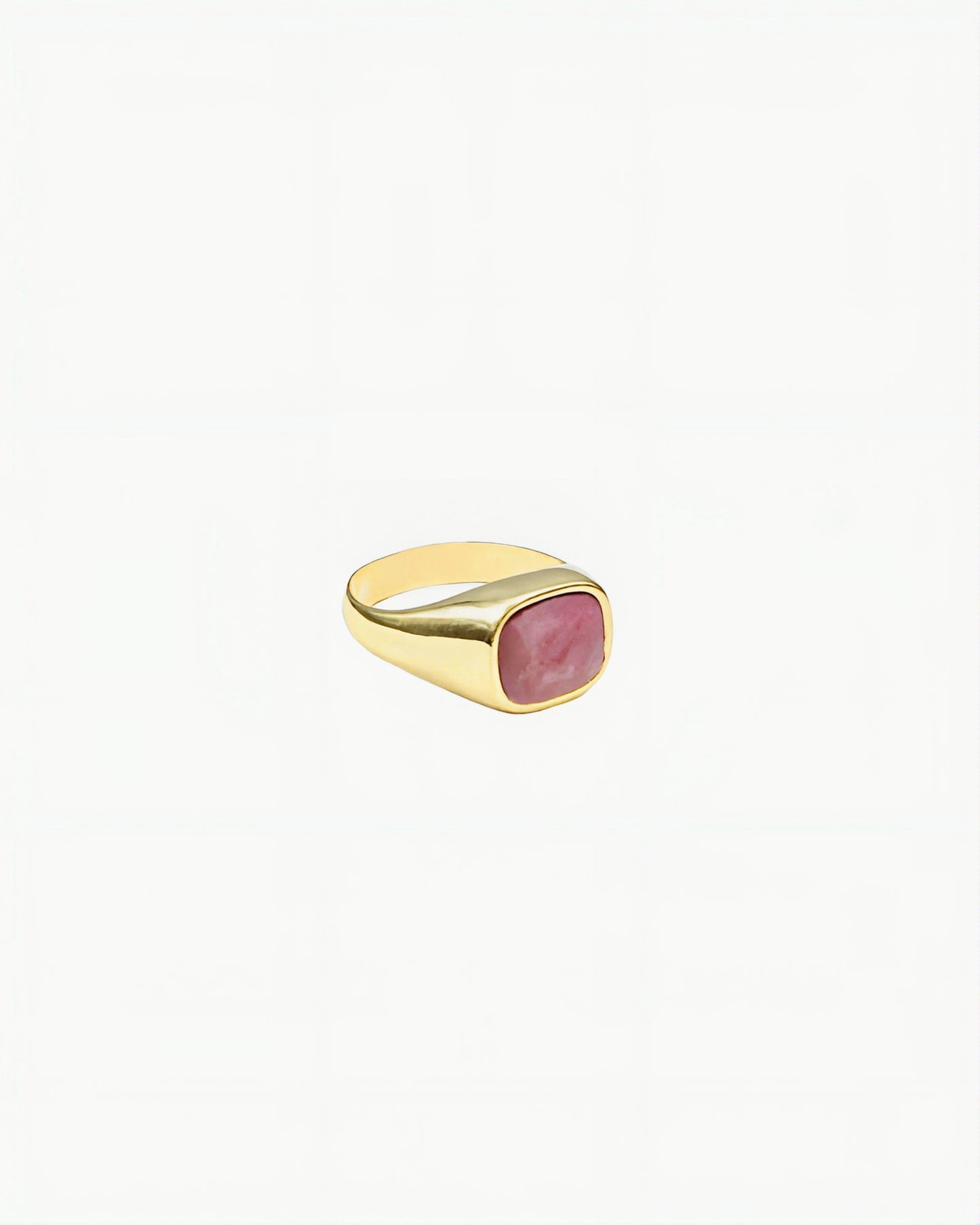 GEMSTONE SIGNET RING-Rhodonite