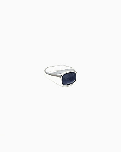 GEMSTONE SIGNET RING-Sodalite