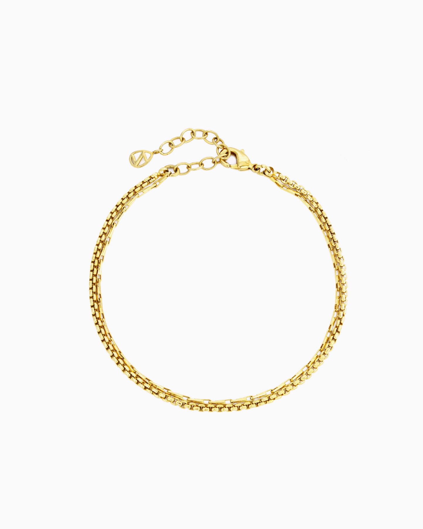 ROUND BOX & BARLEYCORN CHAIN BRACELET
