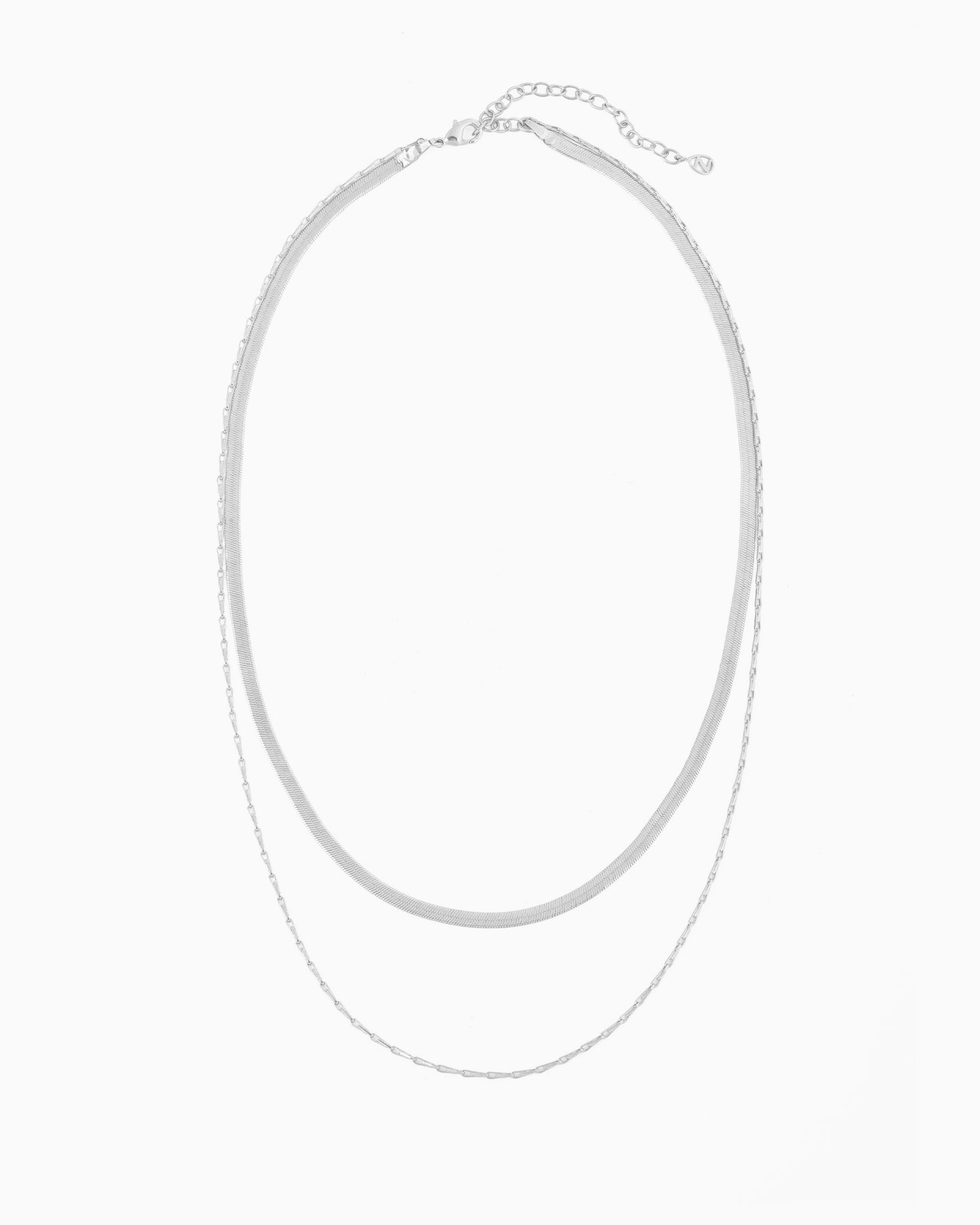 HERRINGBONE & BARLEYCORN CHAIN LAYERED NECKLACE
