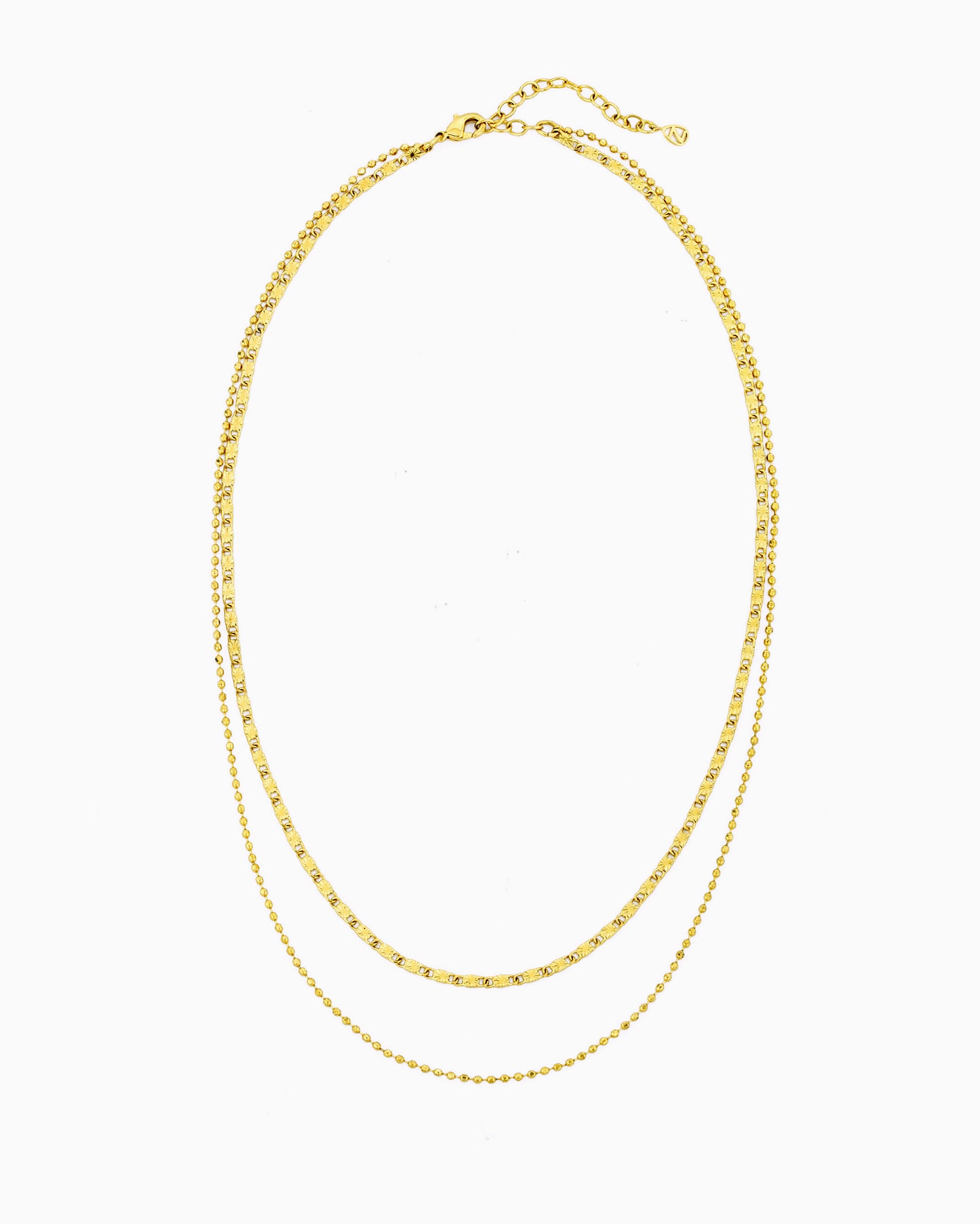 SUNBURST & BALL CHAIN LAYERED NECKLACE