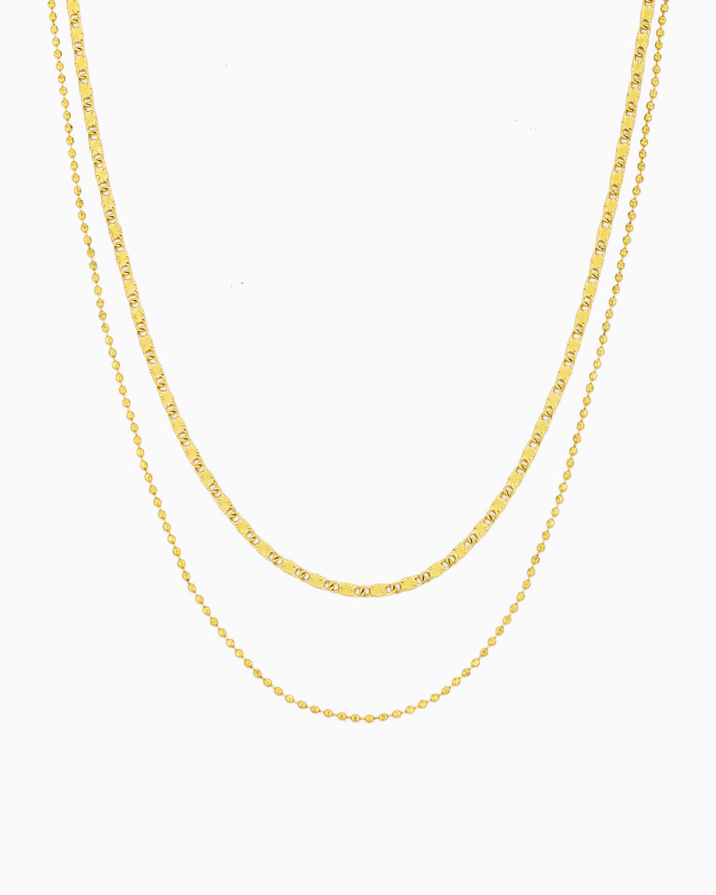 SUNBURST & BALL CHAIN LAYERED NECKLACE
