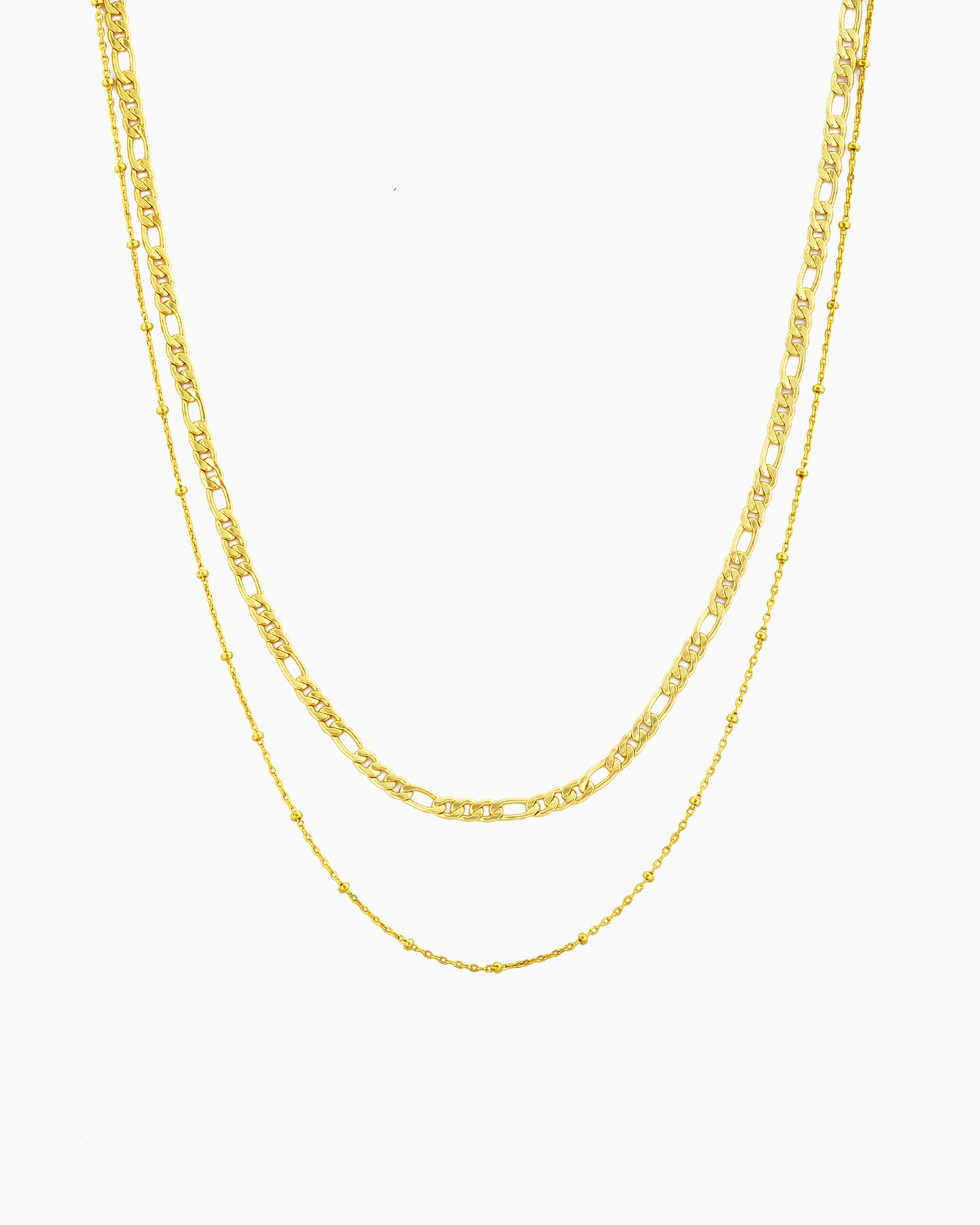 FIGARO & SATELLITE CHAIN LAYERED NECKLACE