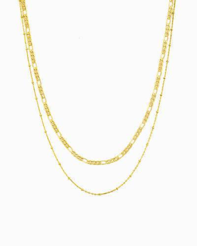FIGARO & SATELLITE CHAIN LAYERED NECKLACE