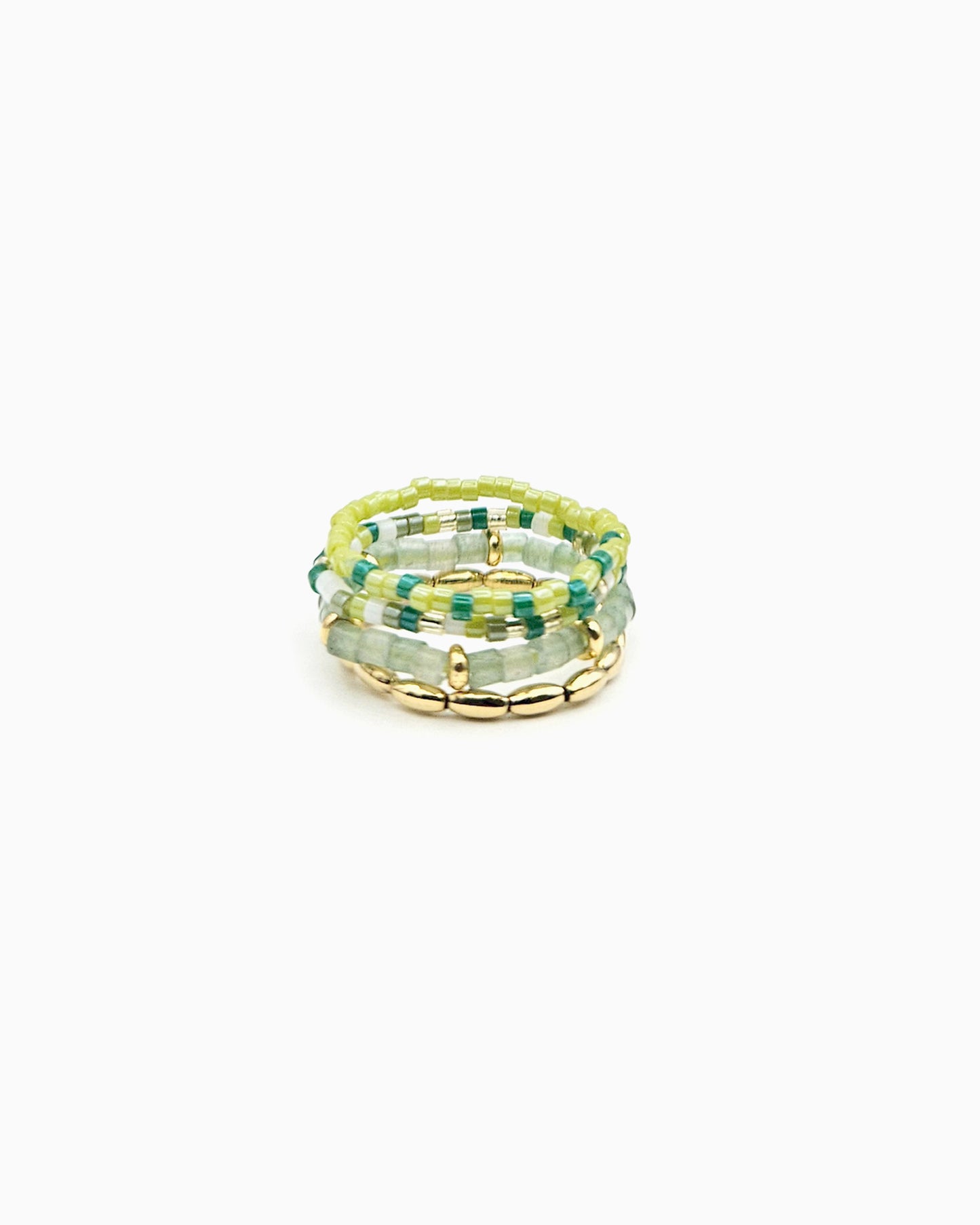 FOREST GREENS GEMSTONE STRETCH RINGS