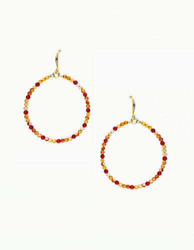 SUNSET GEMSTONE HOOP EARRINGS