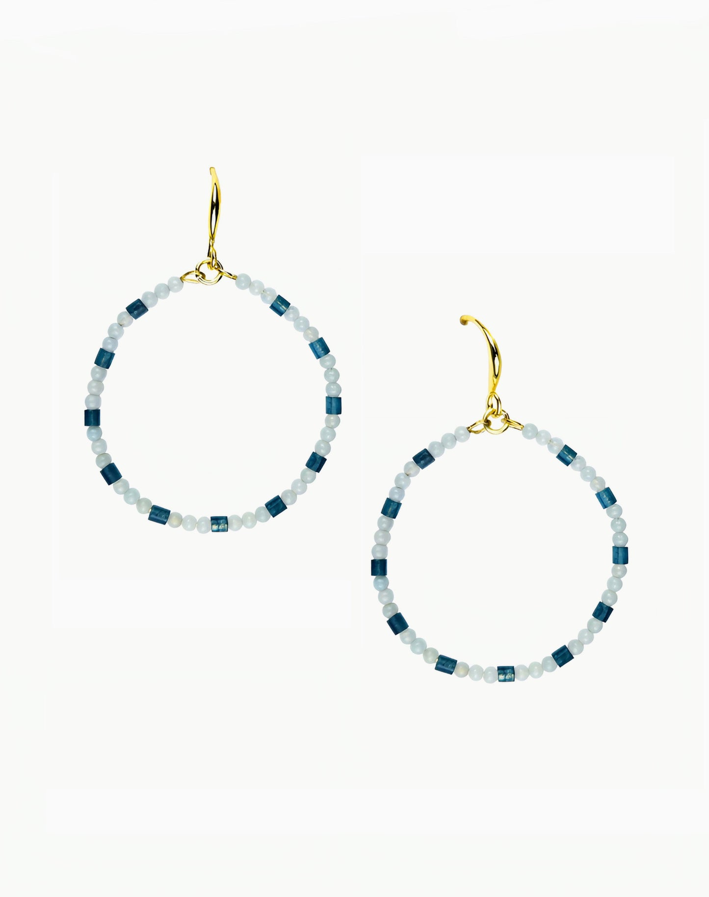 OCEAN BREEZE GEMSTONE HOOP EARRINGS