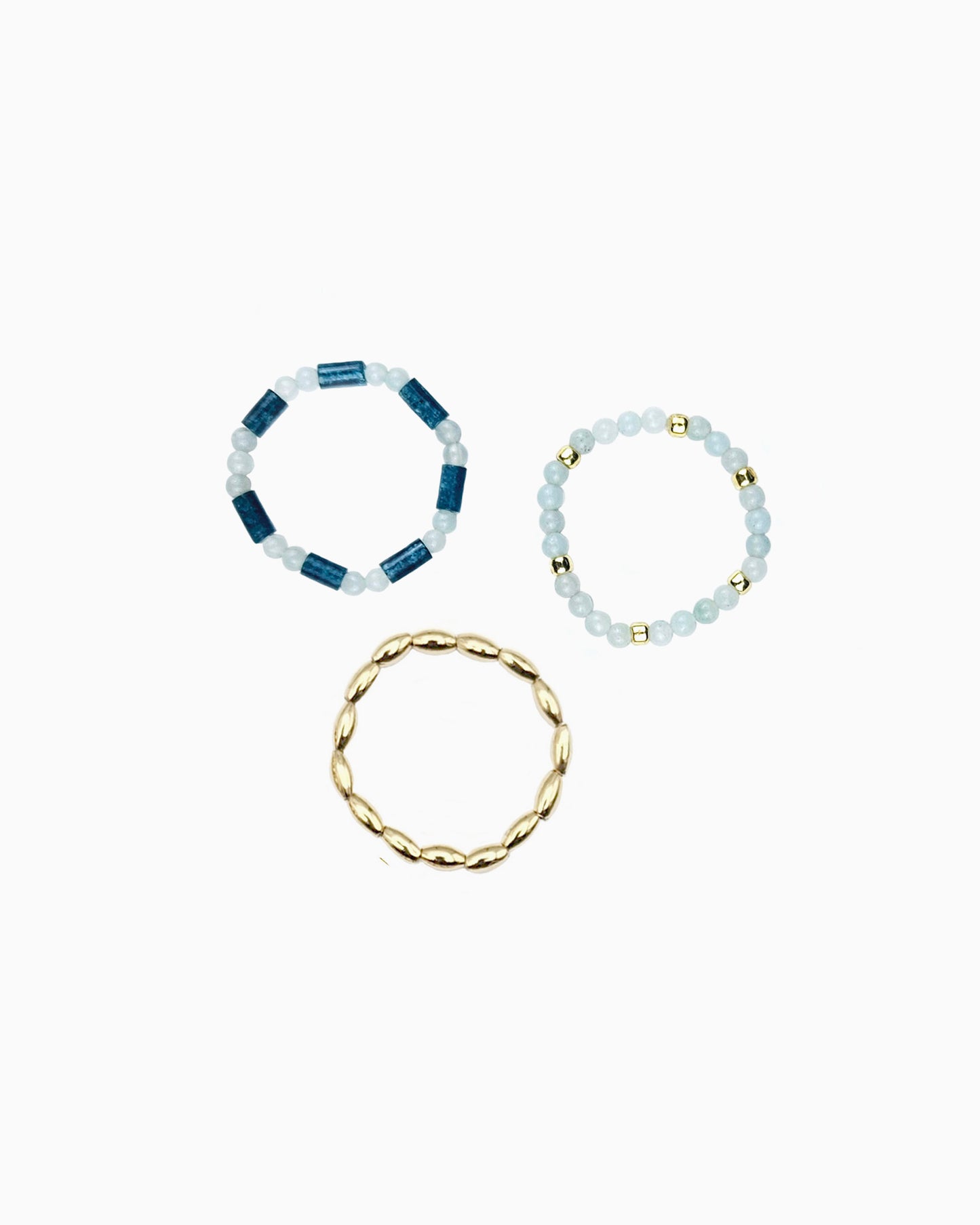 OCEAN BREEZE GEMSTONE STRETCH RINGS