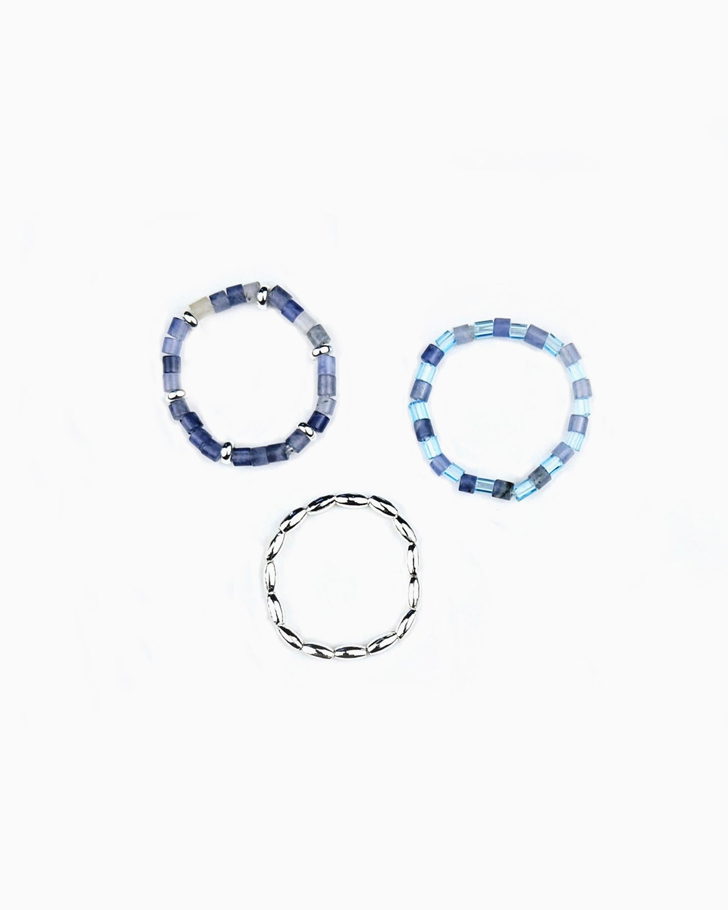 AZURE WAVES GEMSTONE STRETCH RINGS