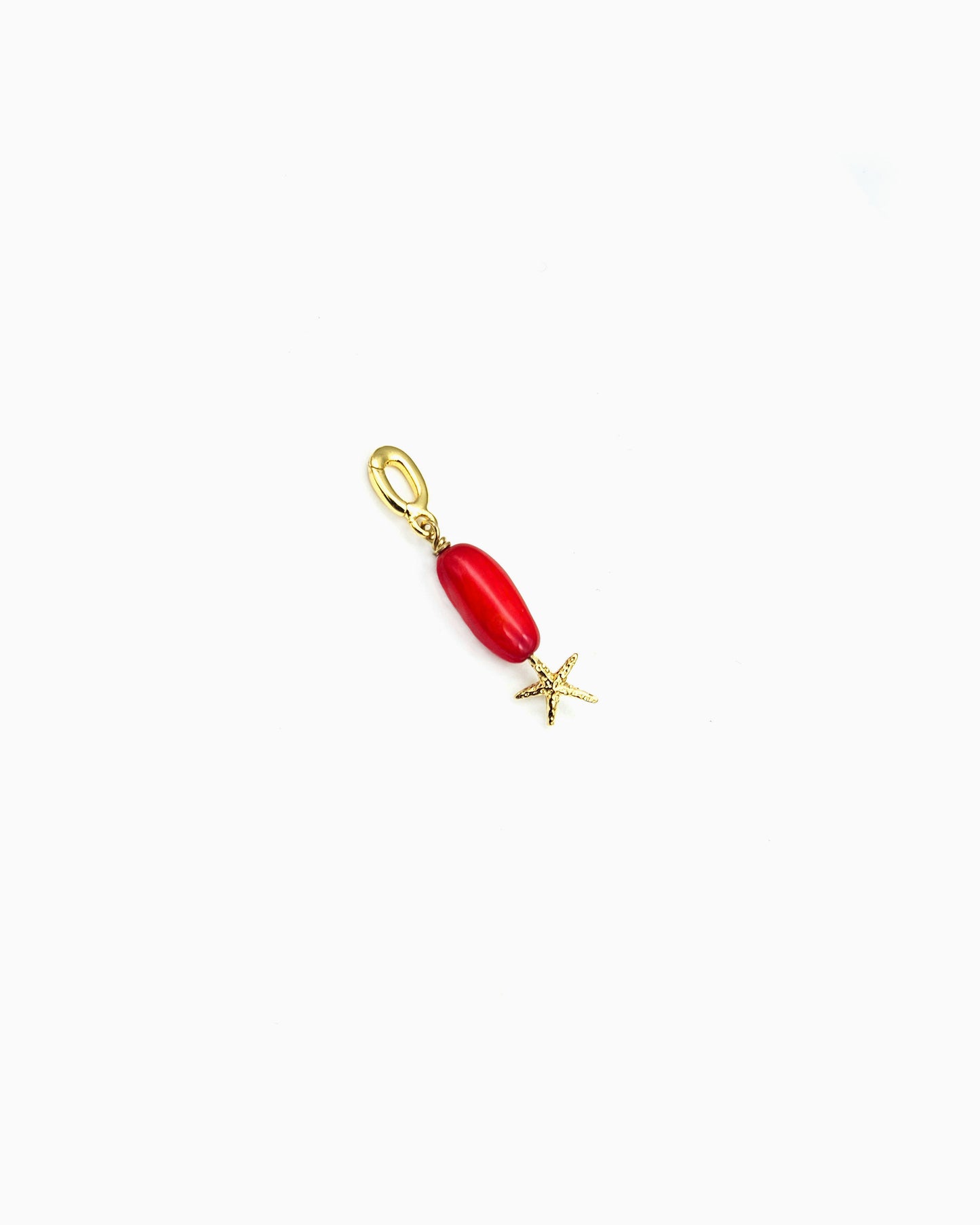 RED CORAL & STARFISH CLIP-ON CHARM