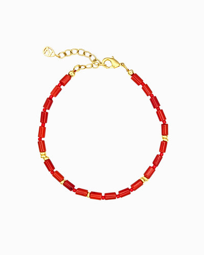 RED CORAL BEADED BRACELET