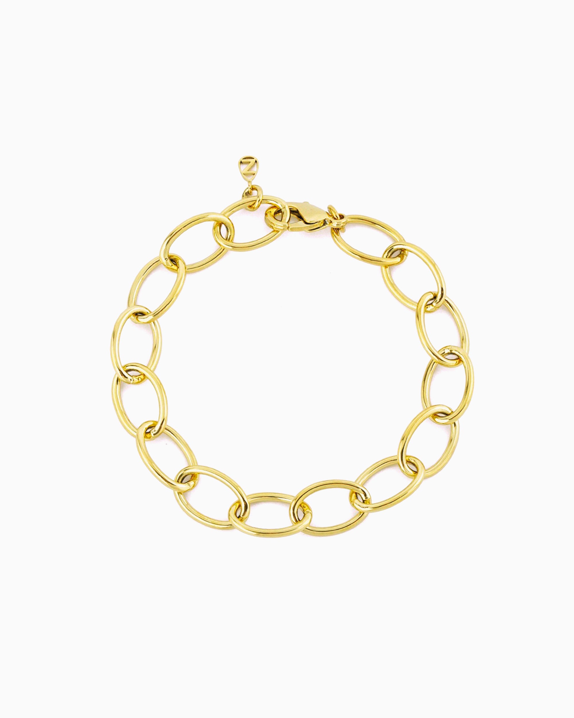 Gold oval link chain bracelet