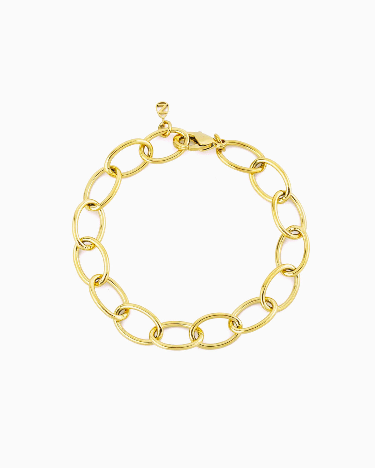 Gold oval link chain bracelet