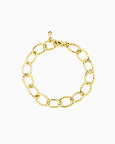 Gold oval link chain bracelet