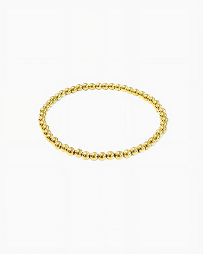 Gold Beaded Stretch Bracelet with polished round beads 