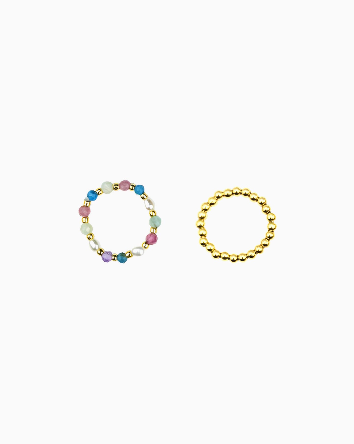 BLOSSOM GARDEN GEMSTONE STRETCH RING SET