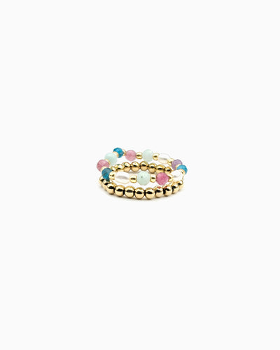 BLOSSOM GARDEN GEMSTONE STRETCH RING SET