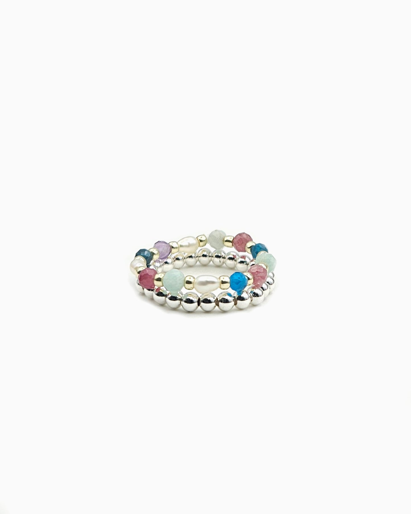 BLOSSOM GARDEN GEMSTONE STRETCH RING SET