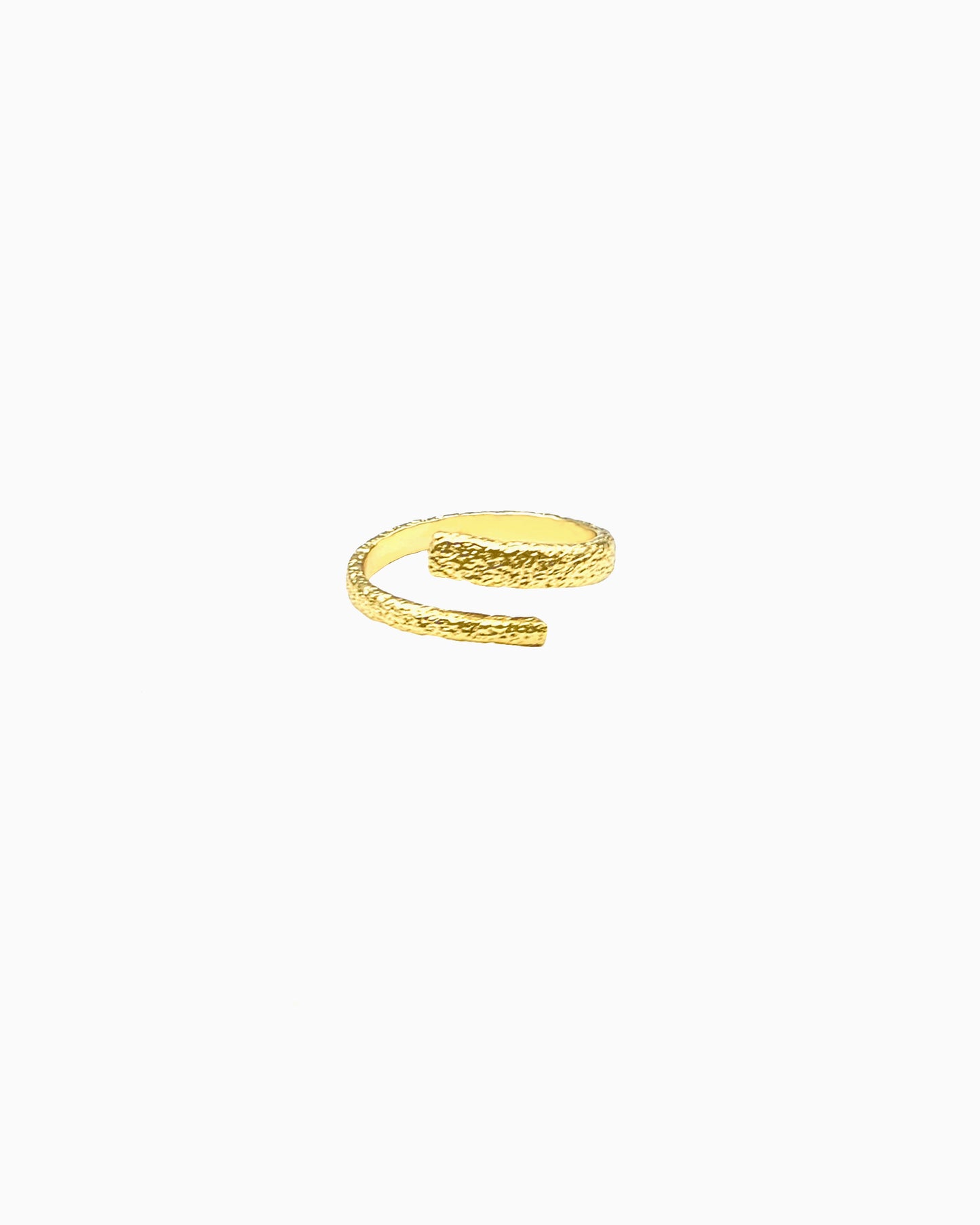 organic textured adjustable open ring in gold finish