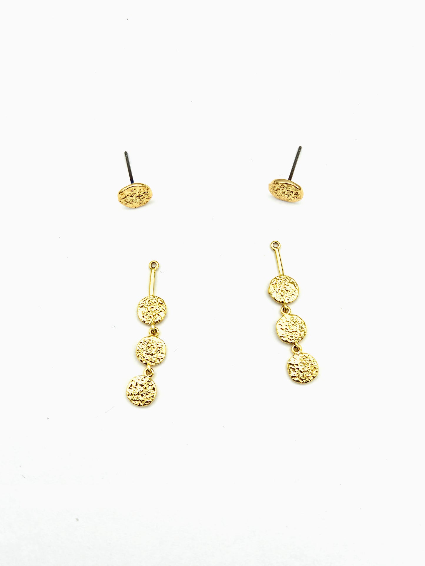 SOFT EROSION DISC LINK JACKET EARRINGS