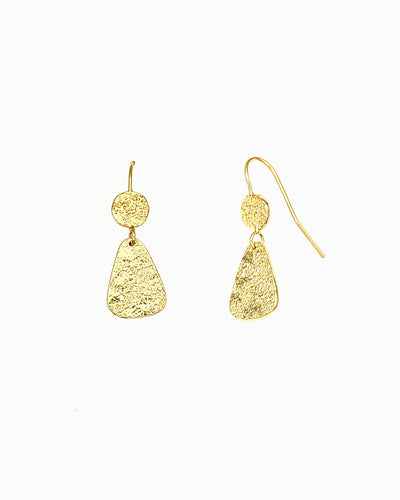 organic textured drop earrings in gold finish