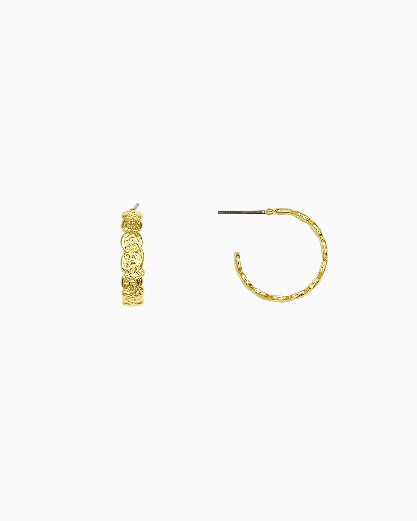 SOFT EROSION DISC HOOP EARRINGS