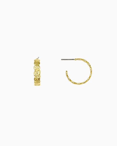 SOFT EROSION DISC HOOP EARRINGS