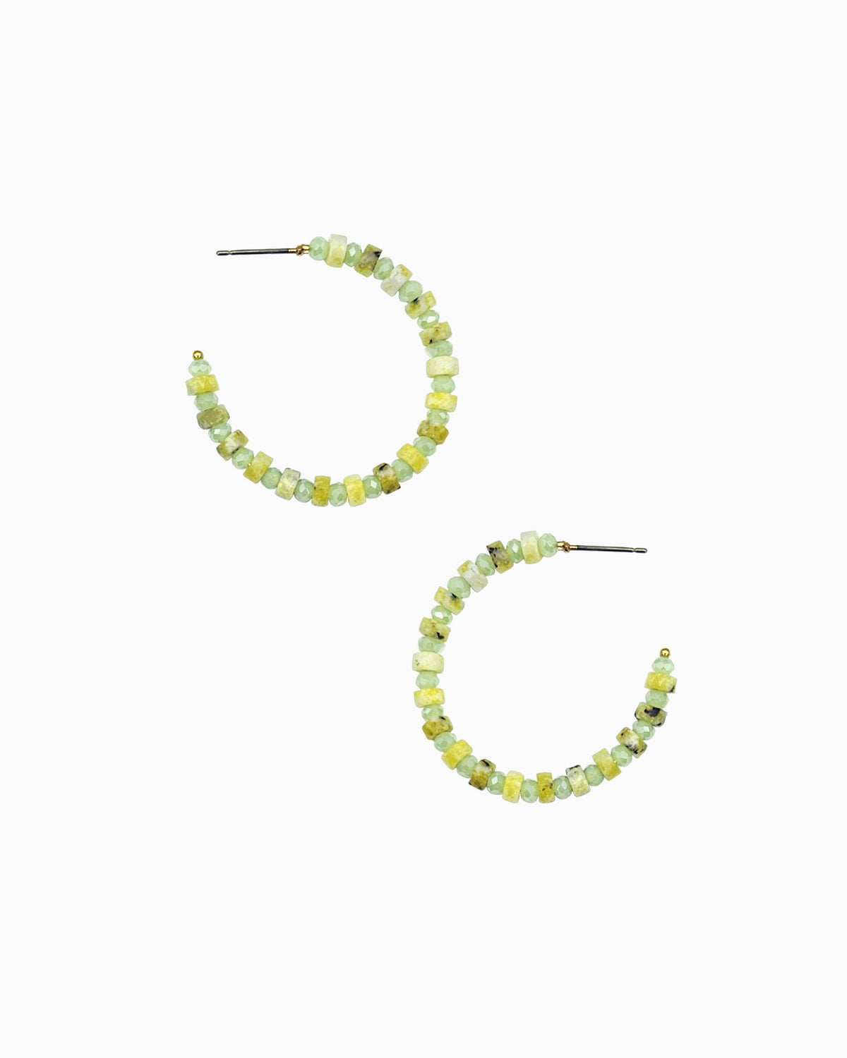 greenery gemstone beaded hopp earrings