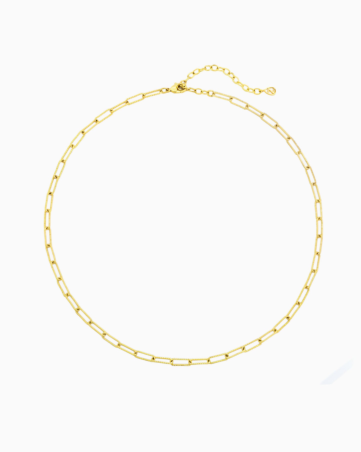 TEXTURED PAPERCLIP CHAIN NECKLACE