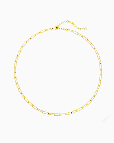 TEXTURED PAPERCLIP CHAIN NECKLACE