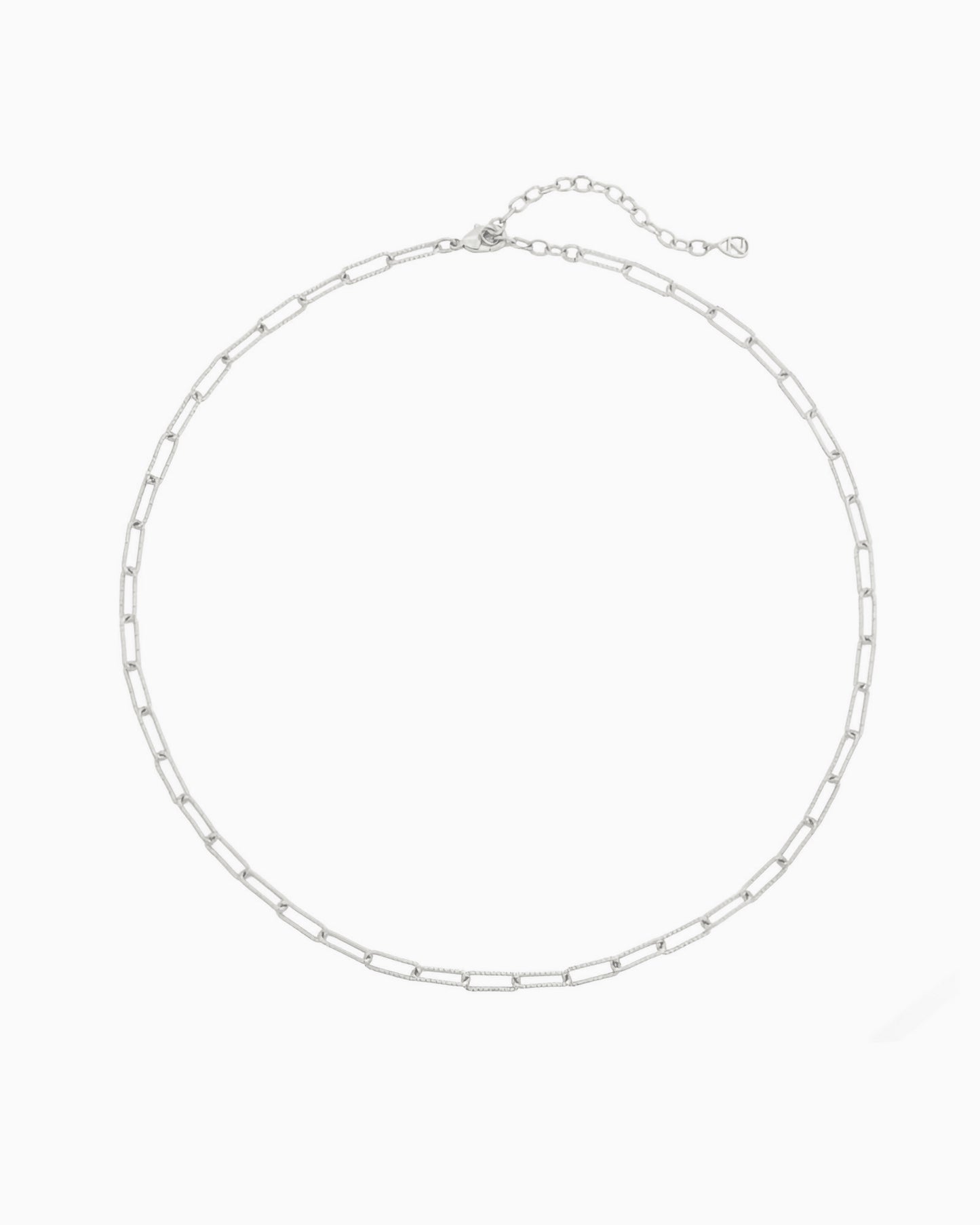 TEXTURED PAPERCLIP CHAIN NECKLACE