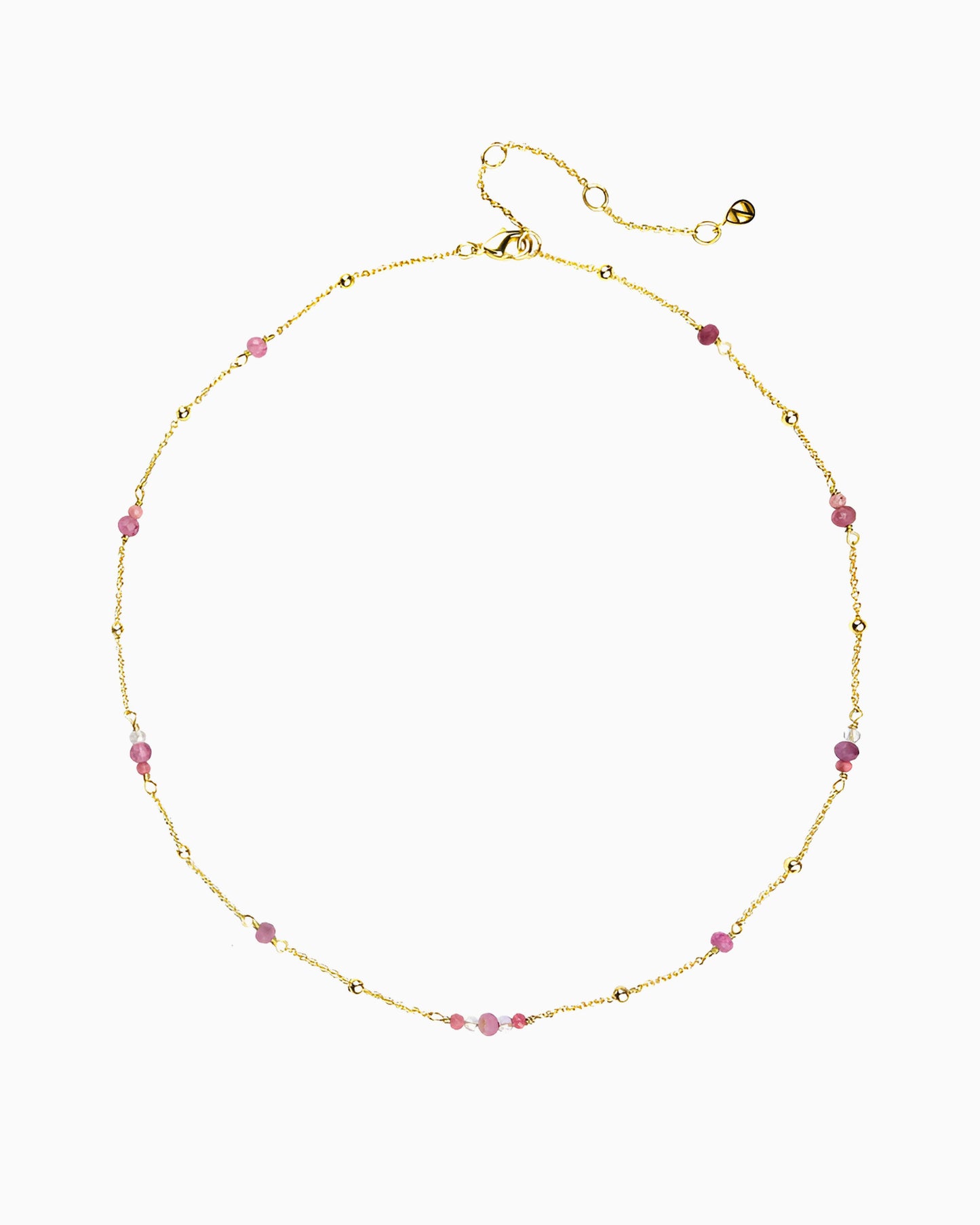 PINK GEMSTONE BEADED NECKLACE