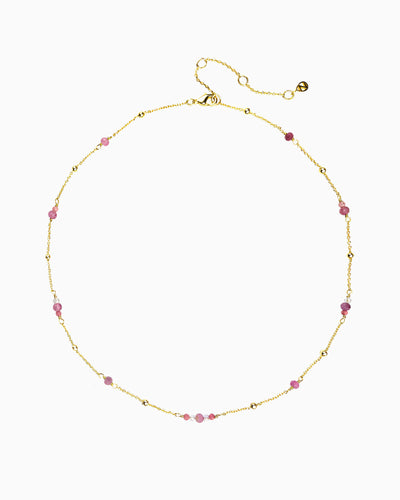 PINK GEMSTONE BEADED NECKLACE