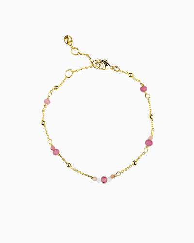 PINK GEMSTONE BEADED BRACELET