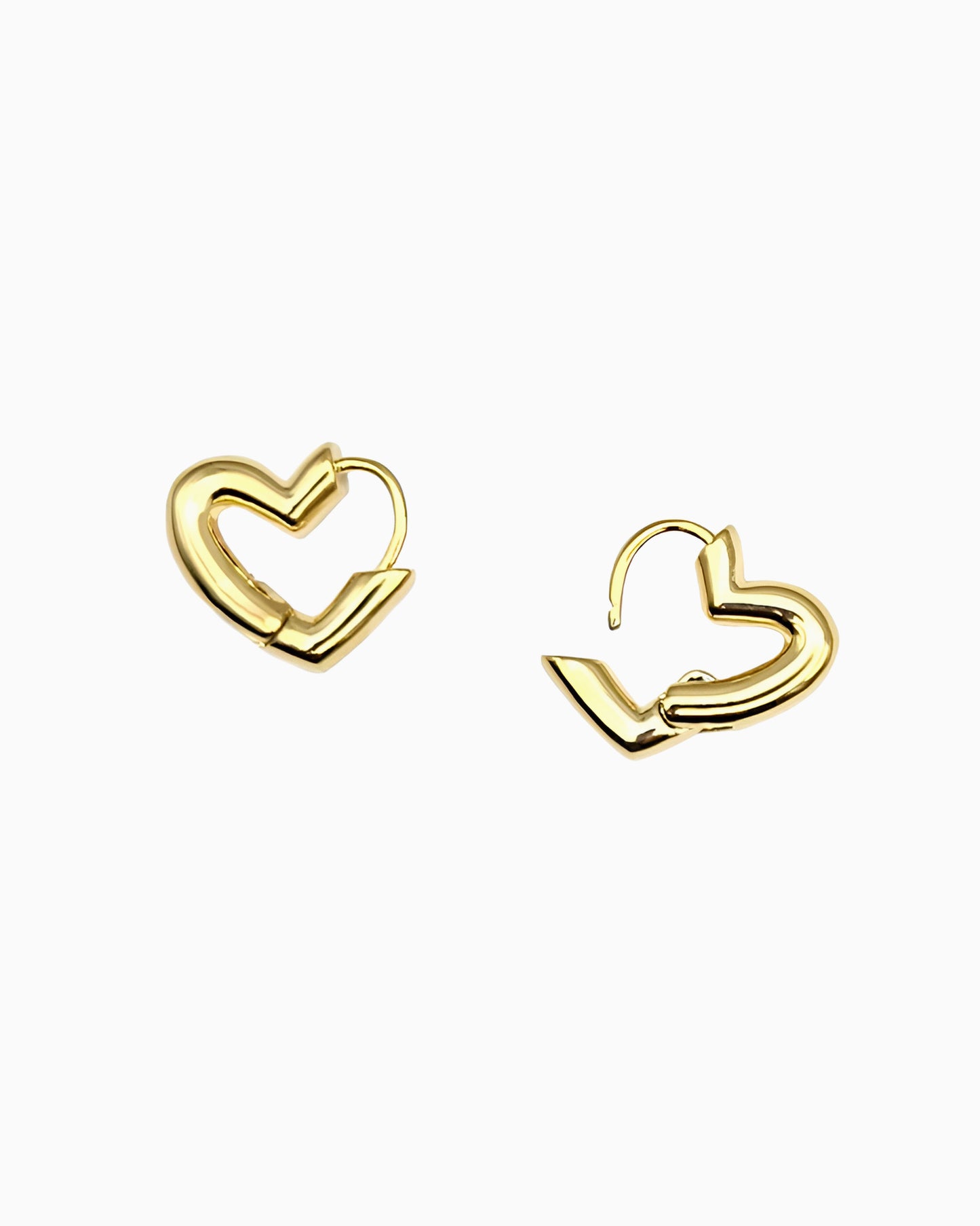 OPEN HEART HUGGIE EARRINGS