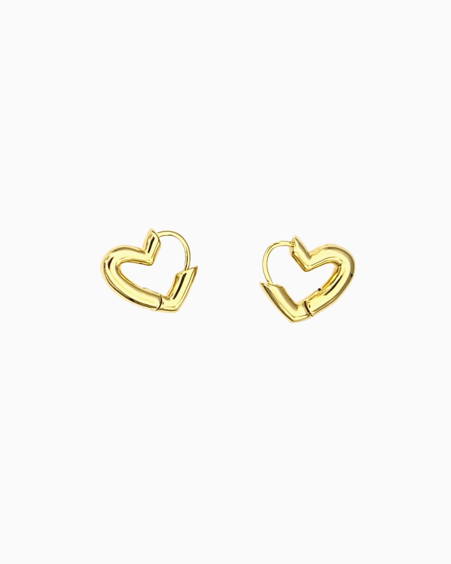 OPEN HEART HUGGIE EARRINGS