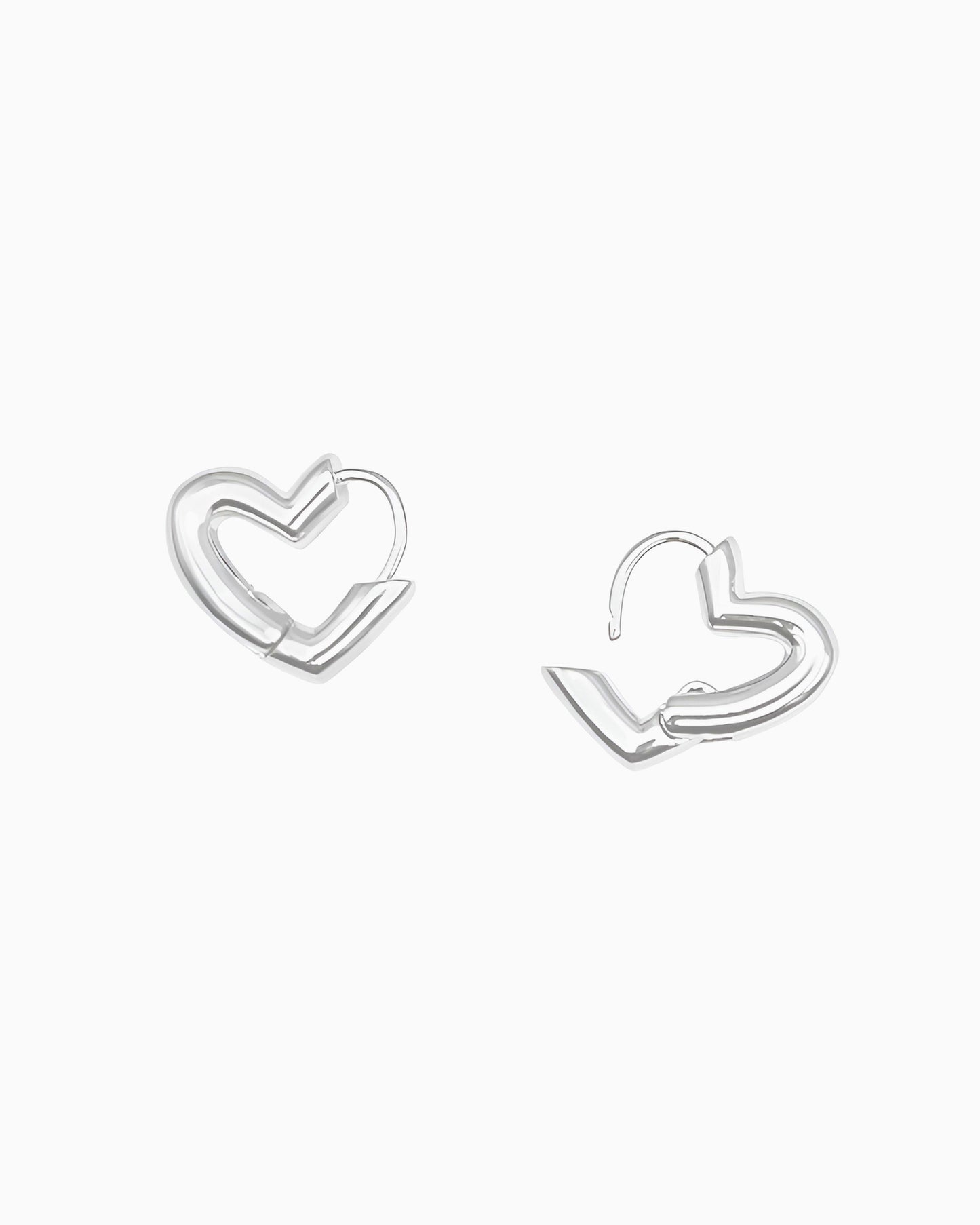 OPEN HEART HUGGIE EARRINGS