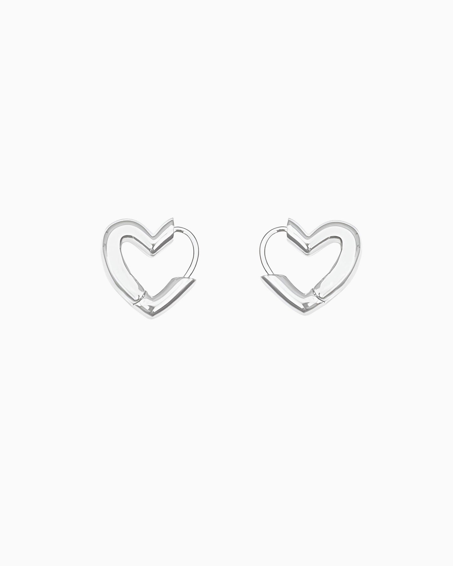 OPEN HEART HUGGIE EARRINGS