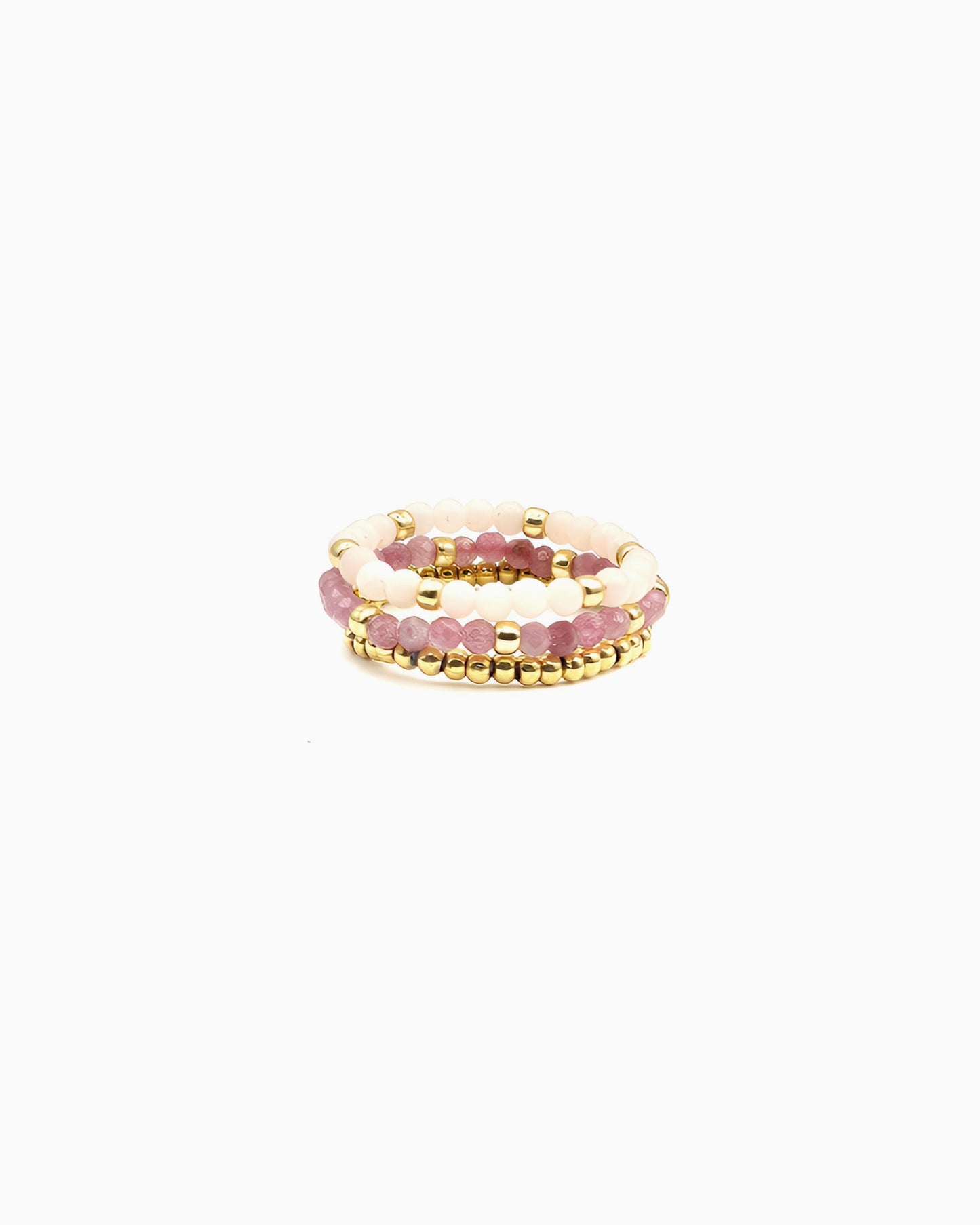 PINK GEMSTONE STRETCH RINGS