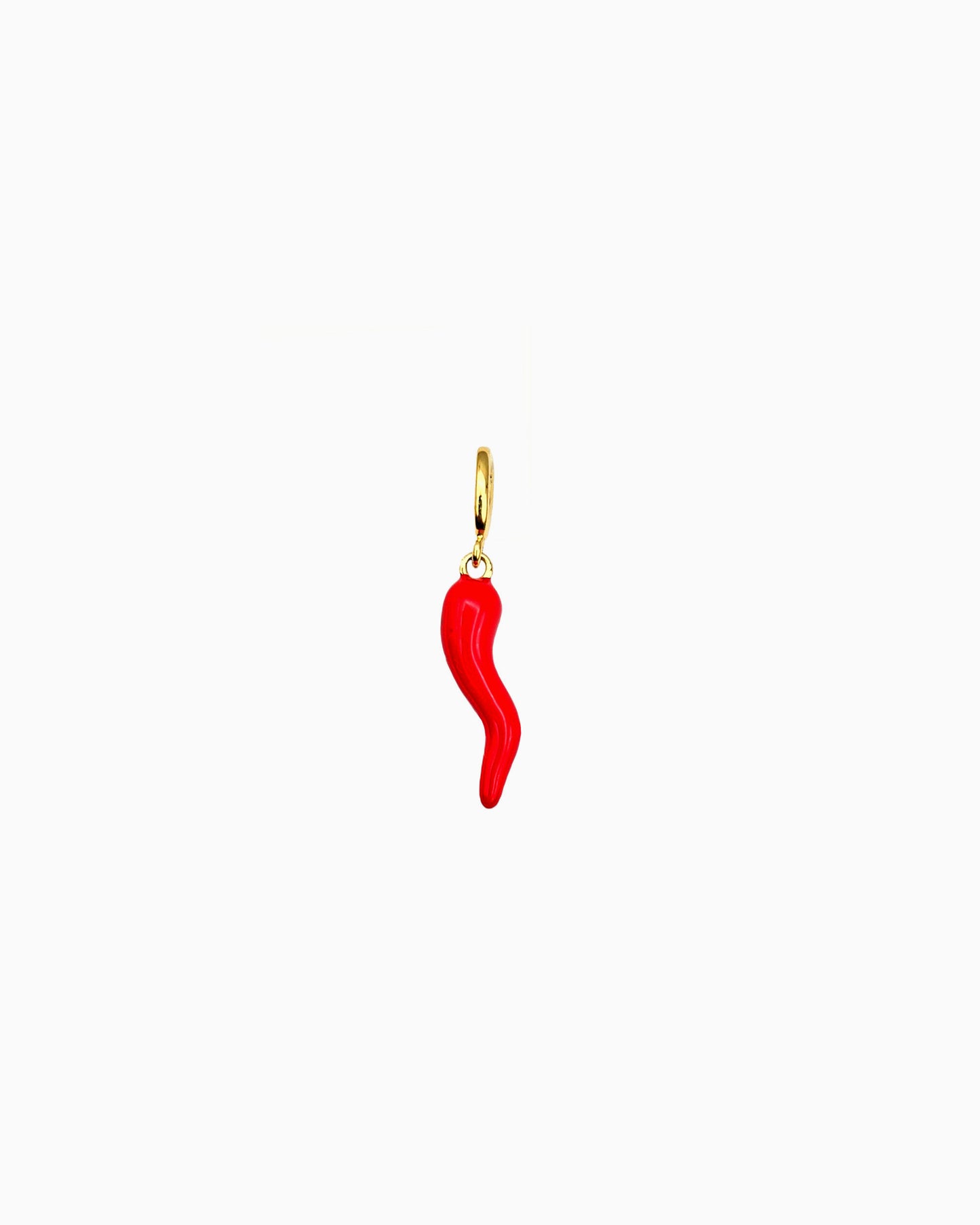 god pvd plated red cornicello horn charm