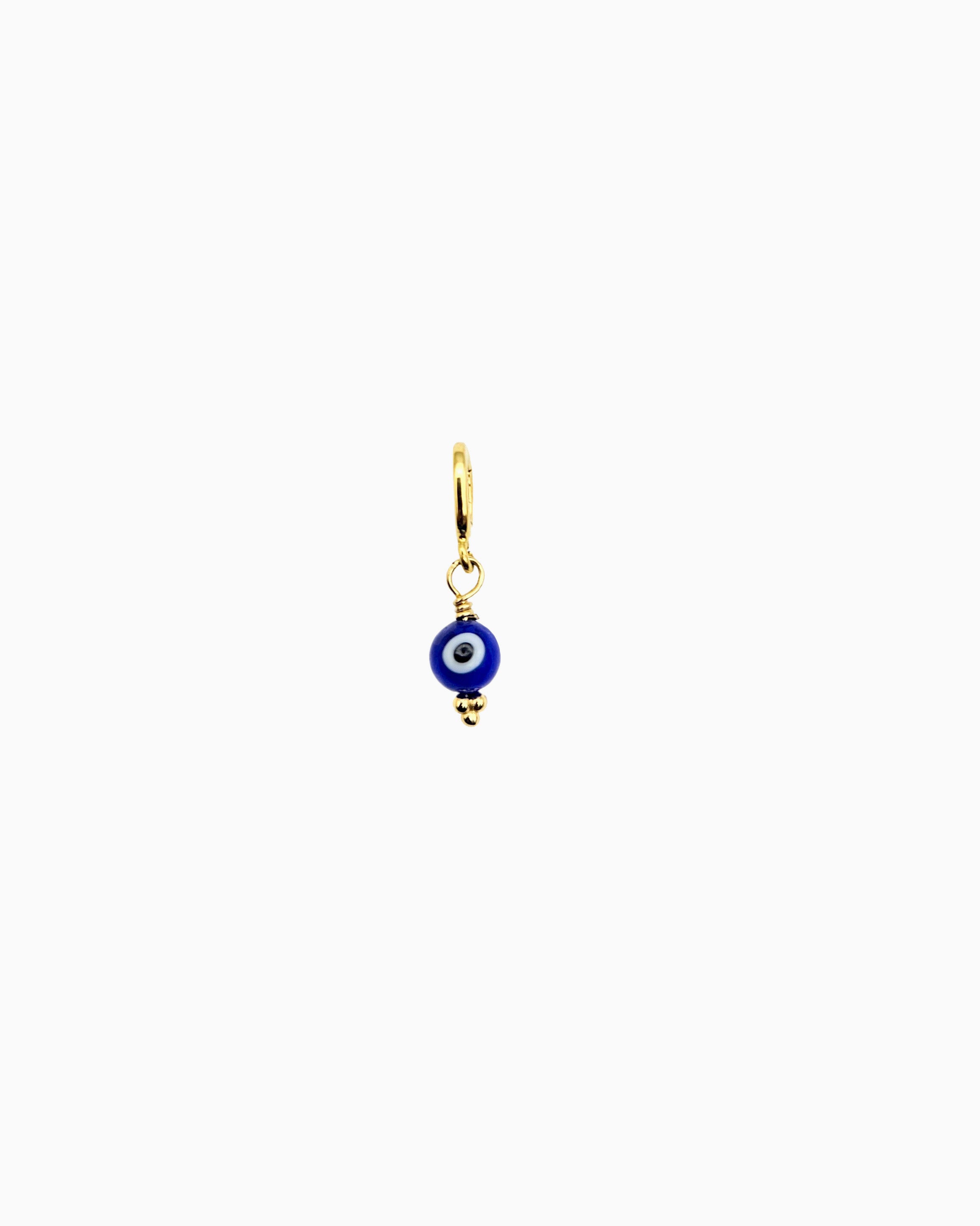 gold pvd plated evil eye glass bead clip-on charm