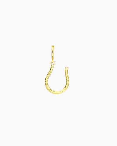 gold pvd plated large clip-on horse shoe charm