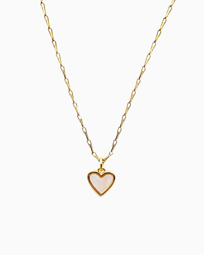 MOP INLAY HEART NECKLACE