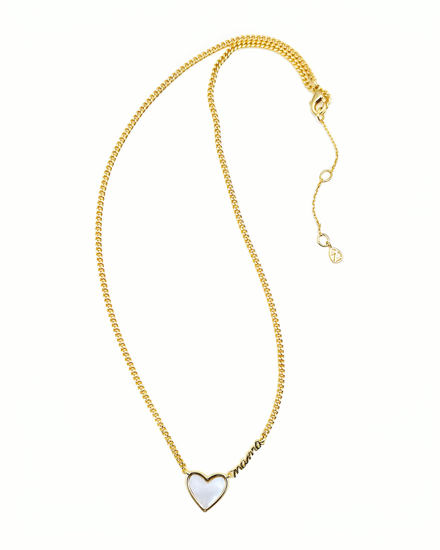 MAMA MOP INLAY HEART NECKLACE