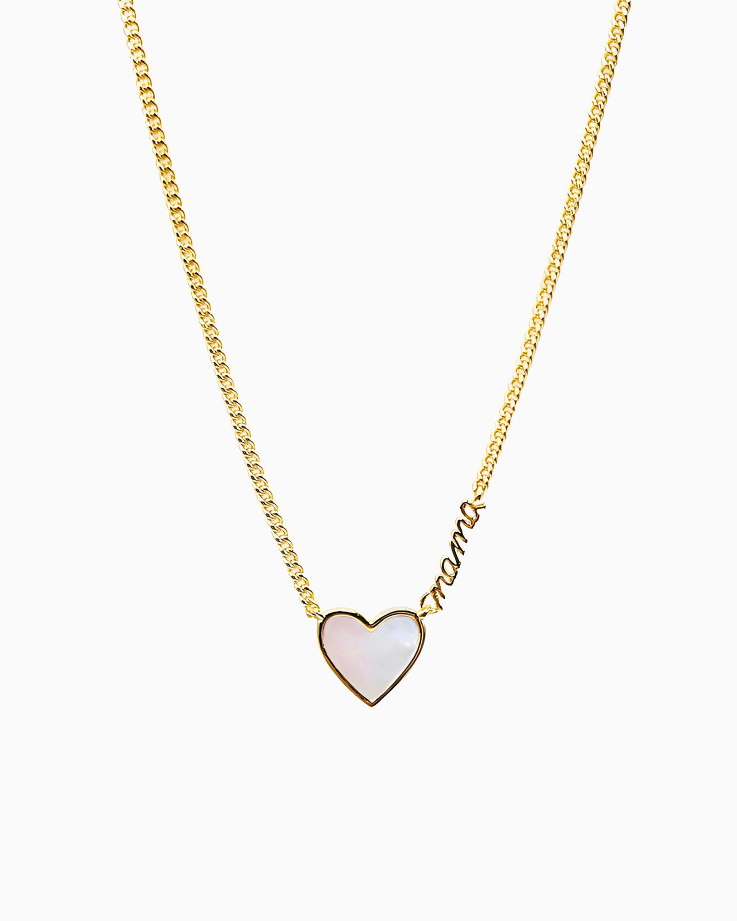 MAMA MOP INLAY HEART NECKLACE