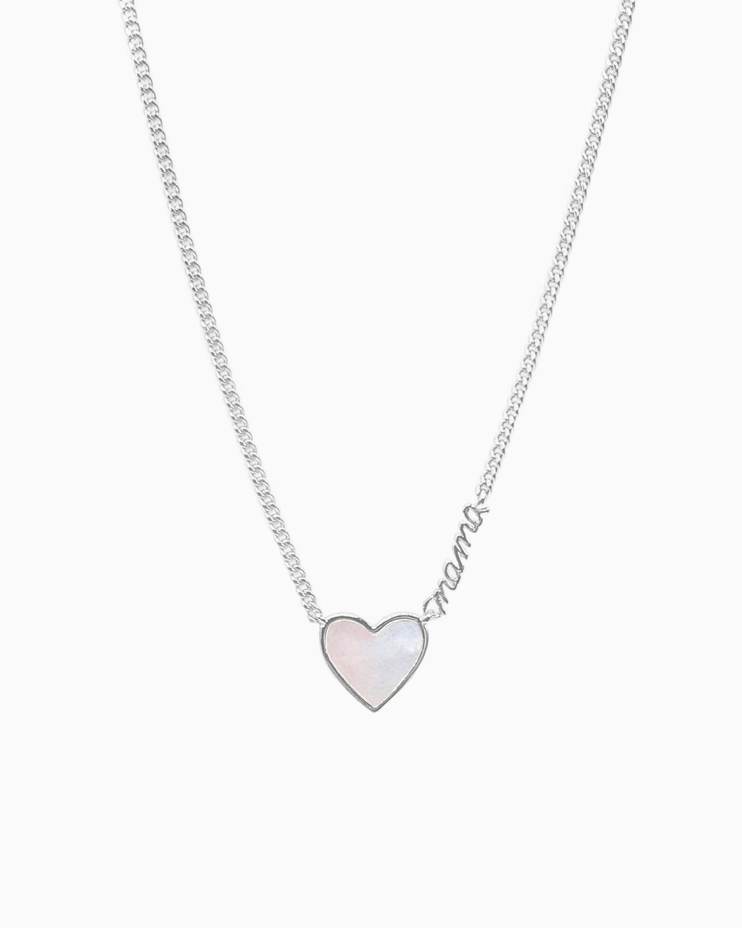 MAMA MOP INLAY HEART NECKLACE