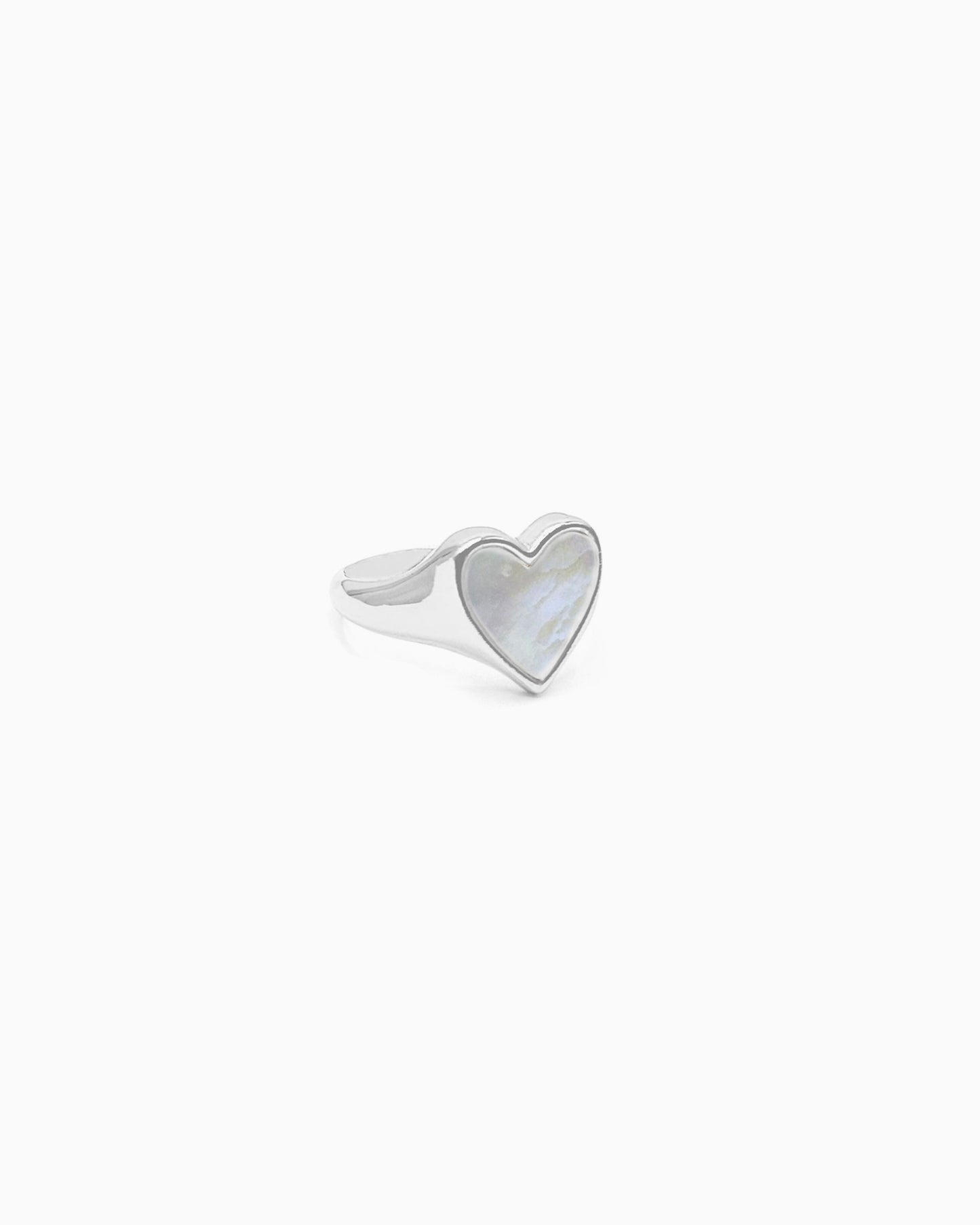 MOP HEART SIGNET RING