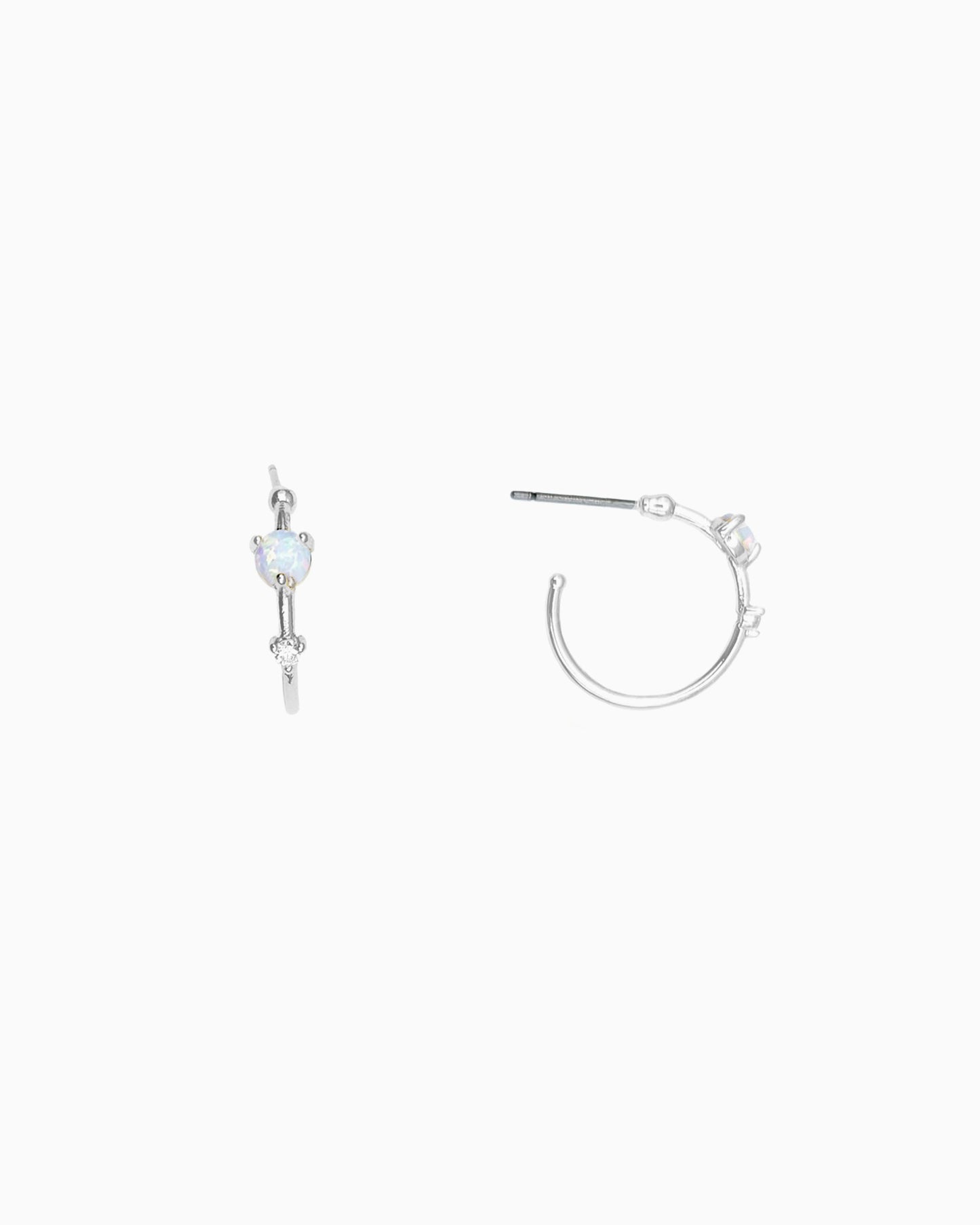 DAINTY WHITE OPAL EARRINGS