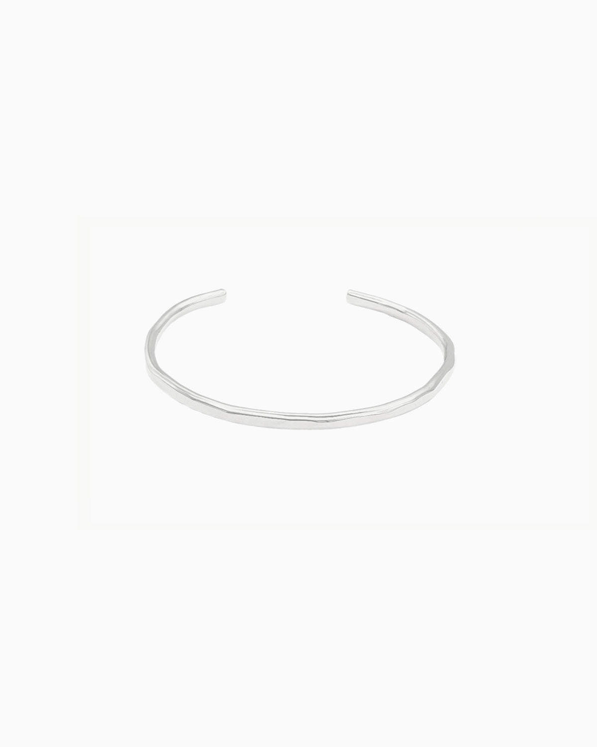 hand hammered silver wire cuff bracelet with organic texture