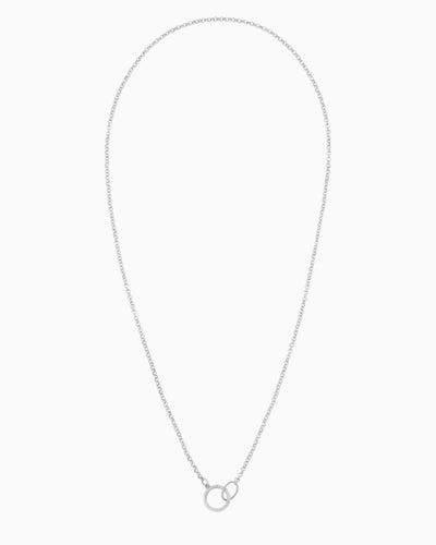 Silver rolo chain necklace with a hinged charm holder, designed to be worn alone or customized with ZoHaYo Clip-On Charms.